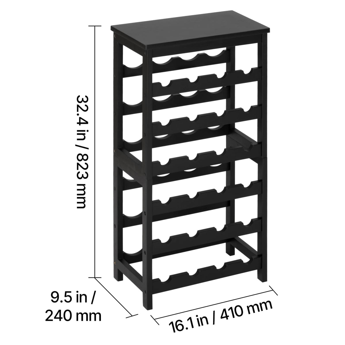 24 Bottle Bamboo Wine Rack - Freestanding Wine Storage