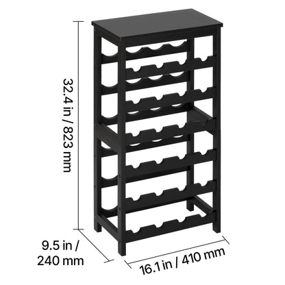24 Bottle Bamboo Wine Rack - Freestanding Wine Storage