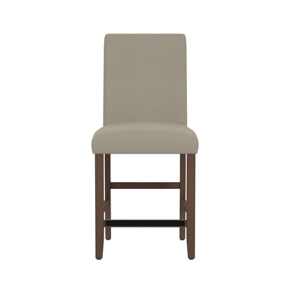 Brown Upholstered Barstools, Set of 2 - Dining Room Seating