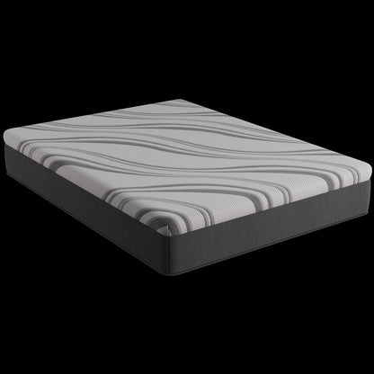 King Memory Foam Mattress in Gray with Cooling Gel Layers for Bedroom