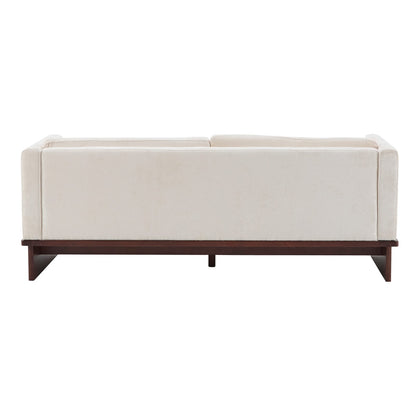 77 in. Square Arm Modern 3 Seater Boucle Sofa - Beige Fabric