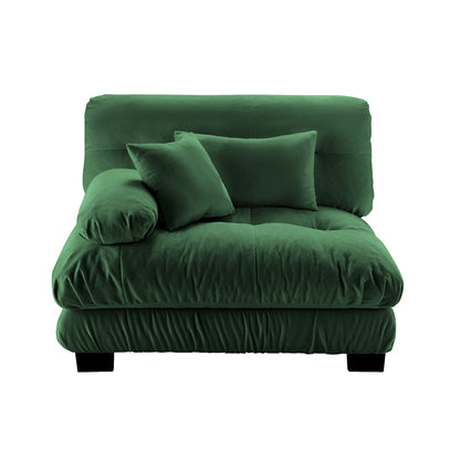Green Chenille 1 Seat Sofa for Living Room Accent Decor