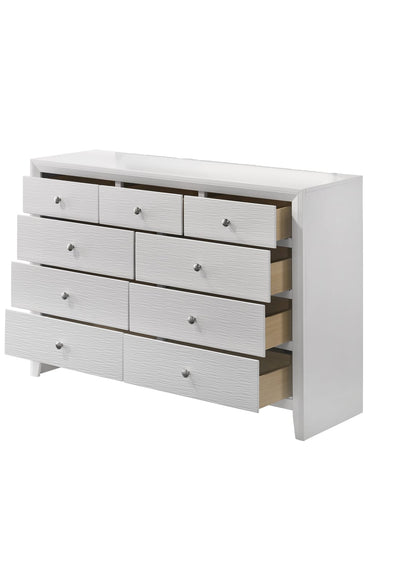 White 9-Drawer Dresser - Modern Wood Bedroom Storage