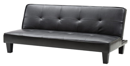 Black Sofa Bed - Beige Foam, 2 Seats for Living Room