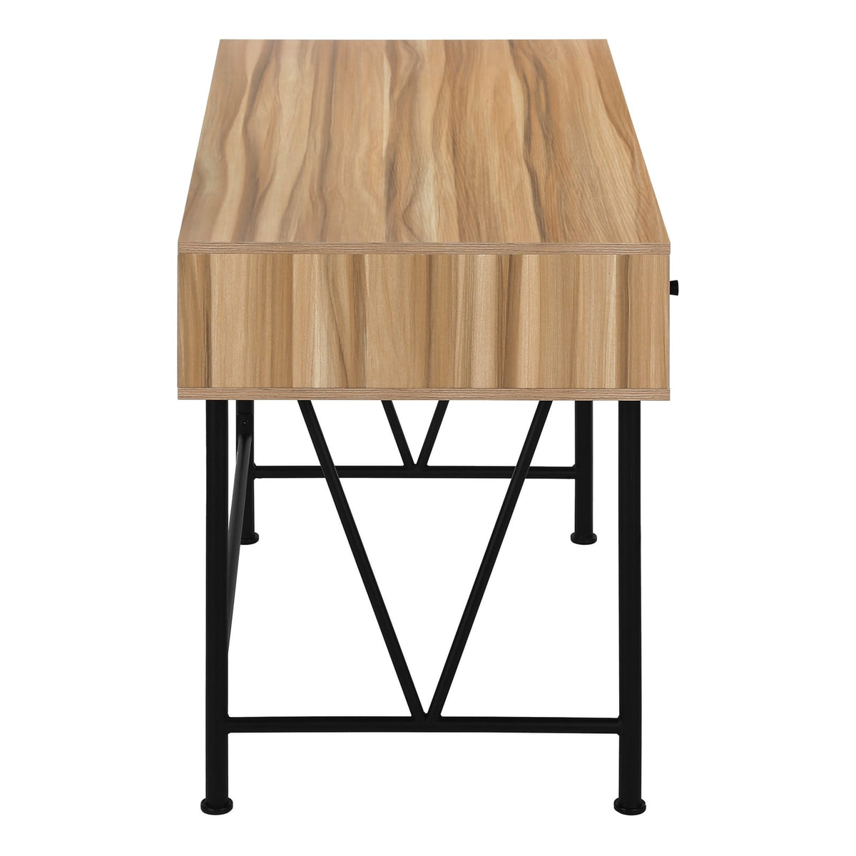 Brown Particle Board Computer Desk with Metal Legs for Modern Office