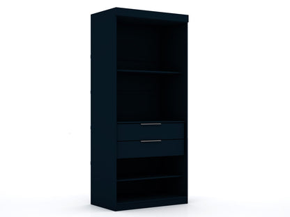 Dark Blue MDF Dresser - 35.98" Wide Wardrobe
