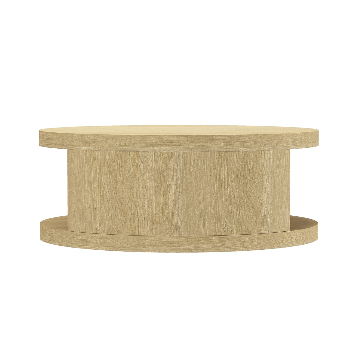 36 Round Oak Coffee Table with Storage