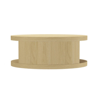 36 Round Oak Coffee Table with Storage