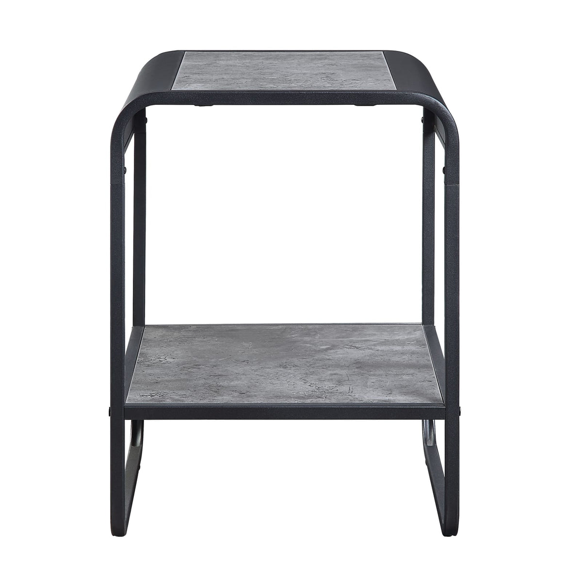 Black & Grey End Table with Storage - 18" x 16" for Living Room