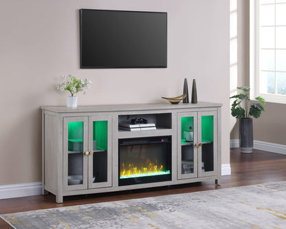 Ellington 70" TV Stand - Light Gray Fireplace Console