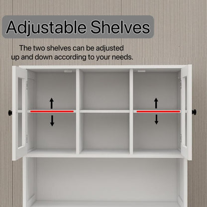 67.7" White MDF Kitchen Storage Cabinet - Trash Can with Shelves