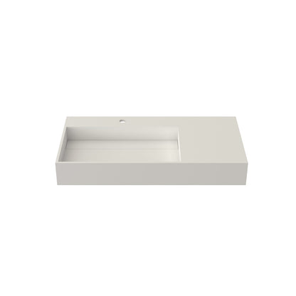 Matte White Solid Surface Bathroom Vanity Upgrade for Renovation