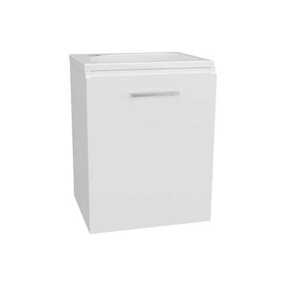 White MDF Bathroom Vanity - 15.7" Floating Storage