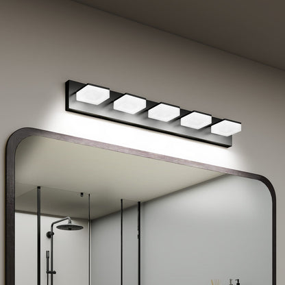 Modern Black Bathroom Vanity Light Fixture - 5-Light LED Wall Sconces