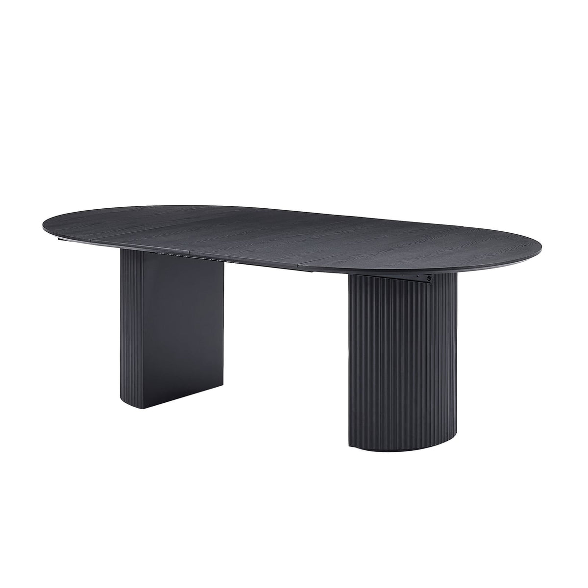 Black MDF Expandable Dining Table for Modern Kitchen Dining Room for Living Room