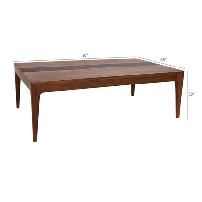 Acacia Wood Live-Edge Dining Table in Farmhouse Style for Living Room