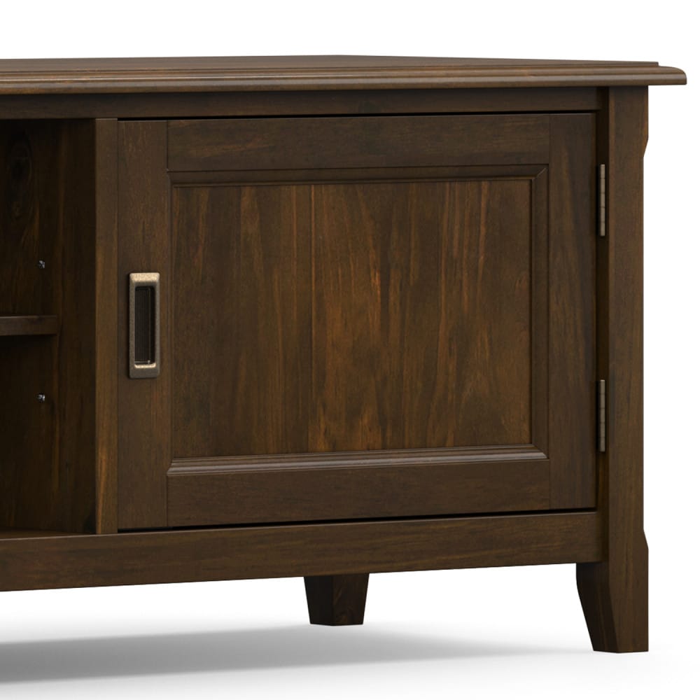 Solid Wood TV Stand - Mahogany Brown - 72" Wide for Living Room