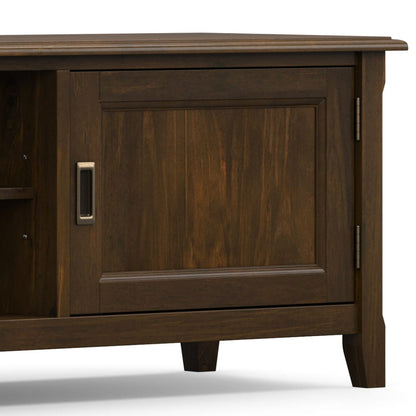 Solid Wood TV Stand - Mahogany Brown - 72" Wide for Living Room