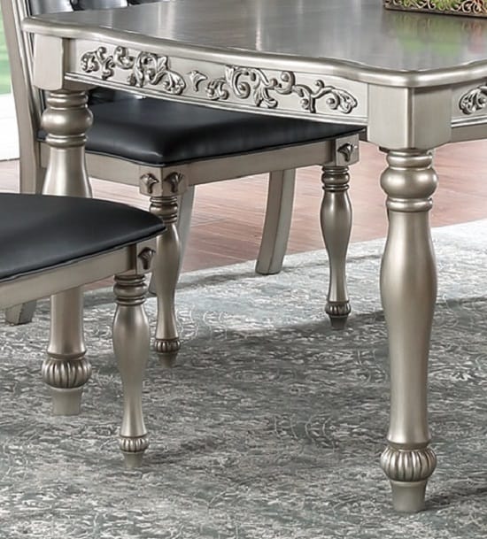 Gray Rectangular Dining Table with 6 Chairs