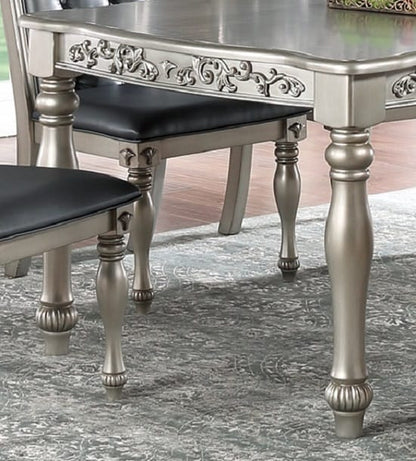 Gray Rectangular Dining Table with 6 Chairs