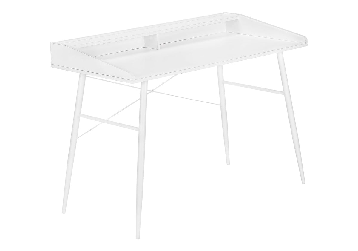 Computer Desk, White Home Office Desk with Storage Shelves - 48"L