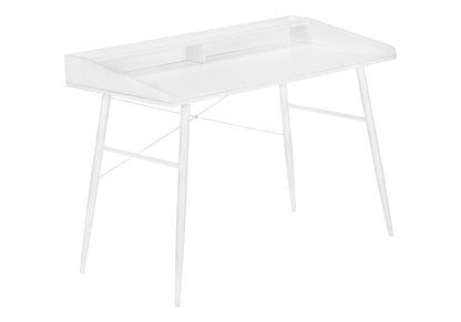 Computer Desk, White Home Office Desk with Storage Shelves - 48"L