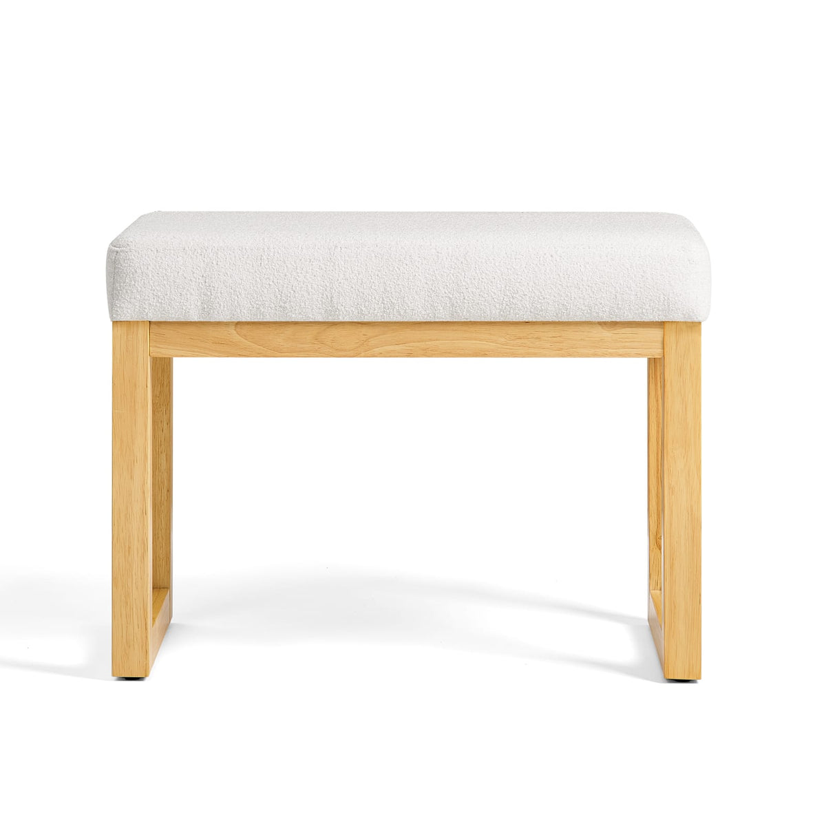 Beige Foam Shoe Changing Bench - Modern Minimalist Design for Bedroom