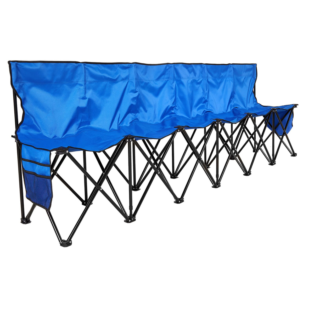 Portable Folding Bench - 6 Seat Blue Oxford Fabric