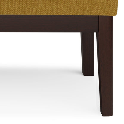Light Brown Fabric Ottoman - Bedroom Bench