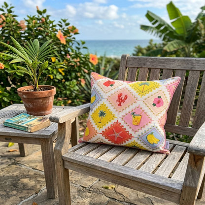 Outdoor Pillows Set of 2 - Multi Color Polyester
