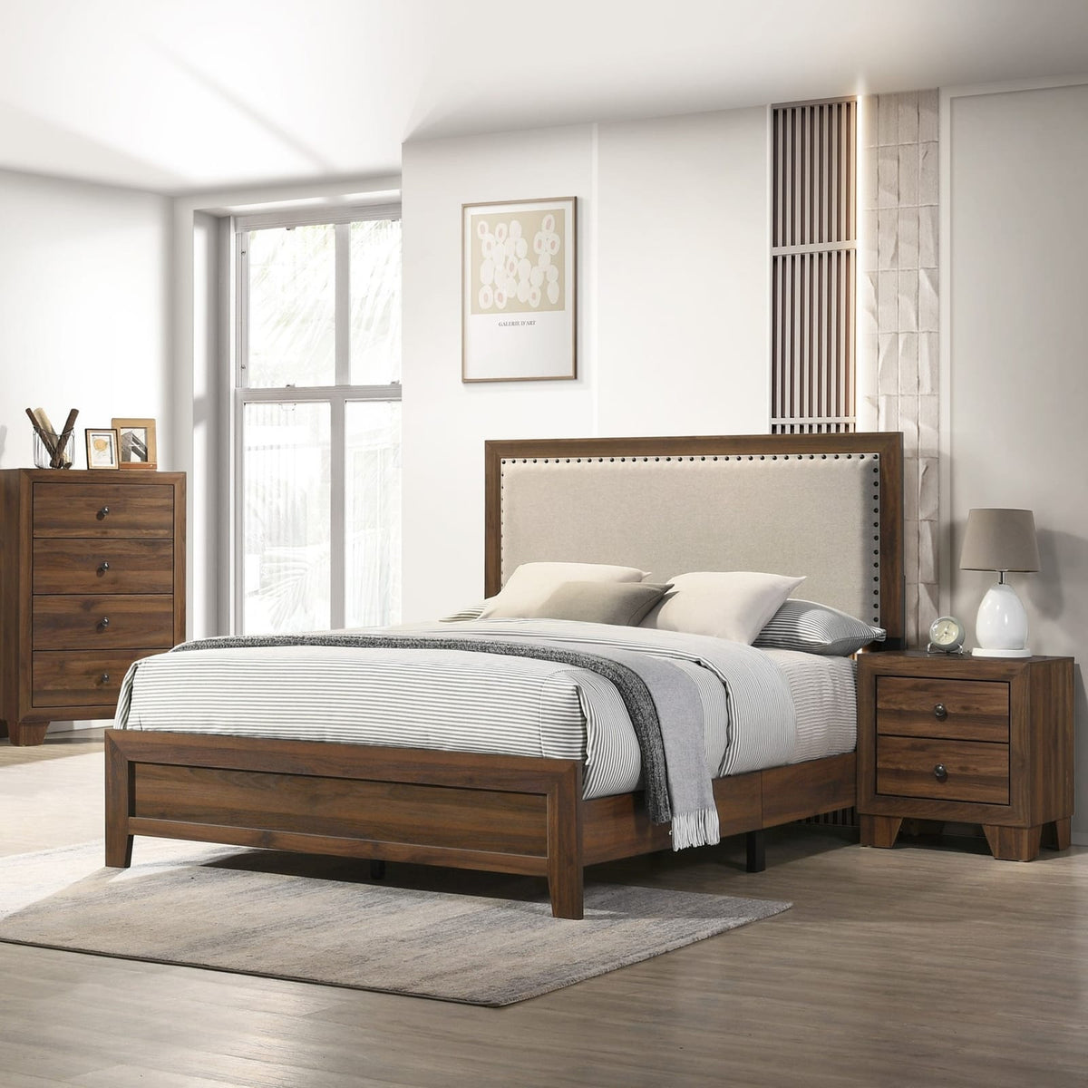 Brown Wood 4-Drawer Tall Chest Bedroom Dresser