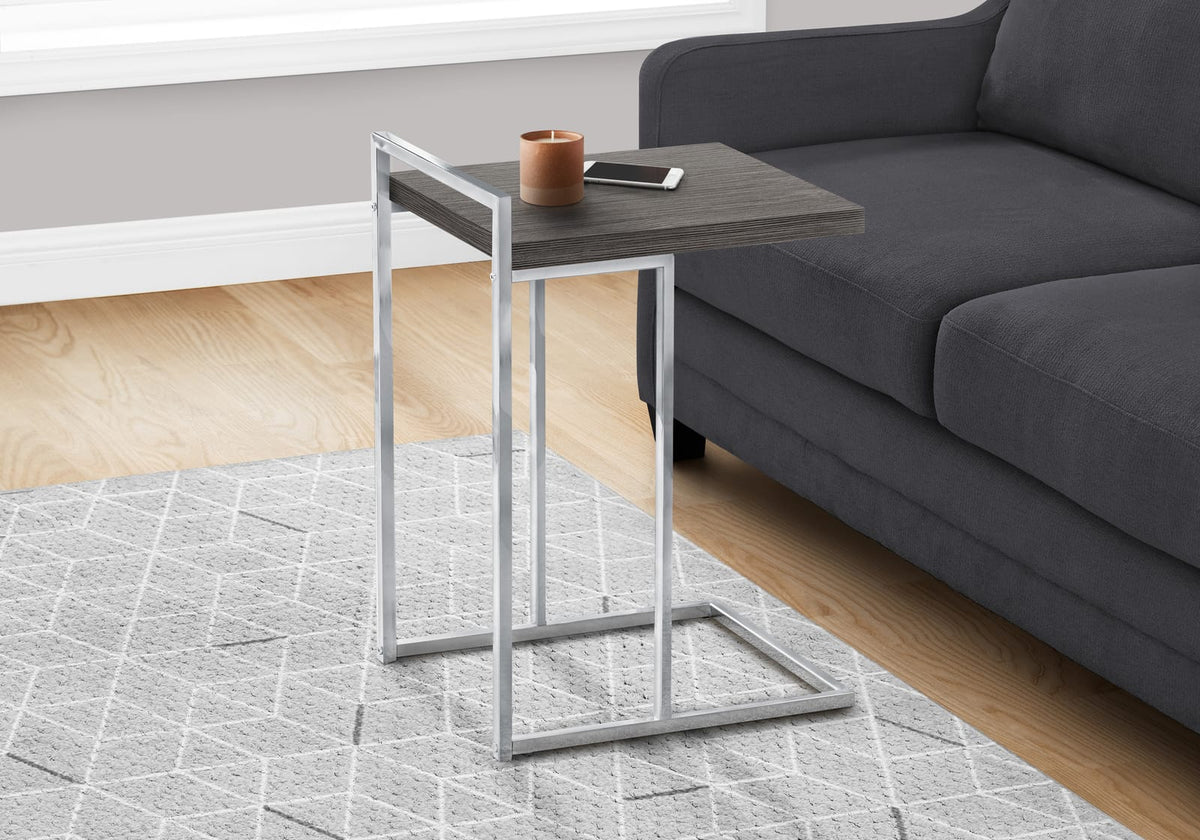 Grey C-Shaped Accent Table - 16" x 18.25"