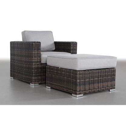 Espresso Wicker Patio Armchair Set - No Assembly Required