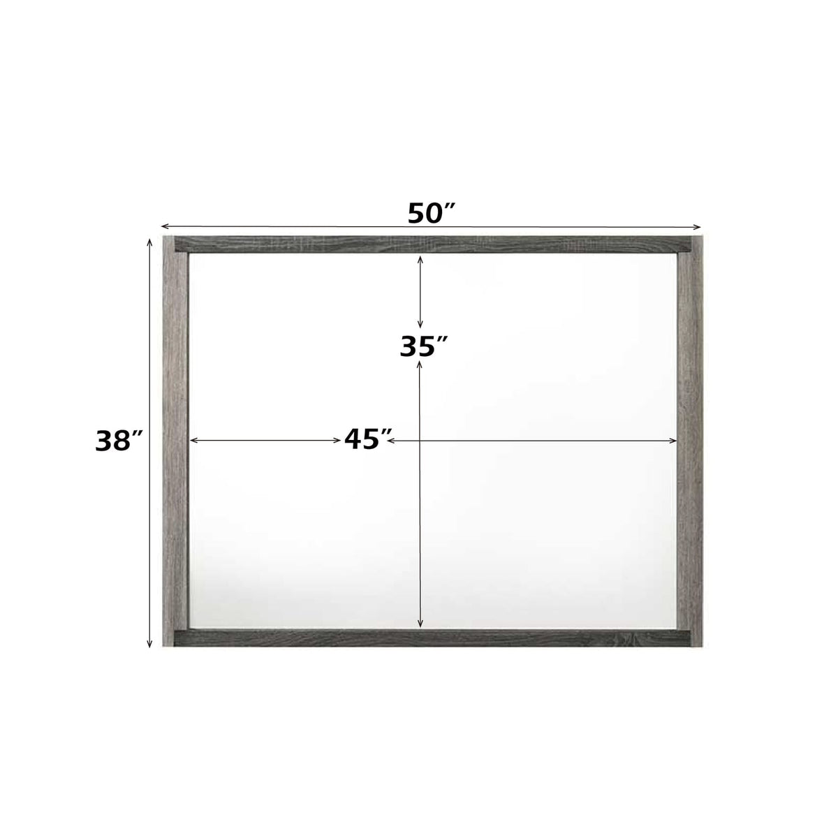 Gray Mirror Vanity with Synthetic Wood Finish for Bedroom