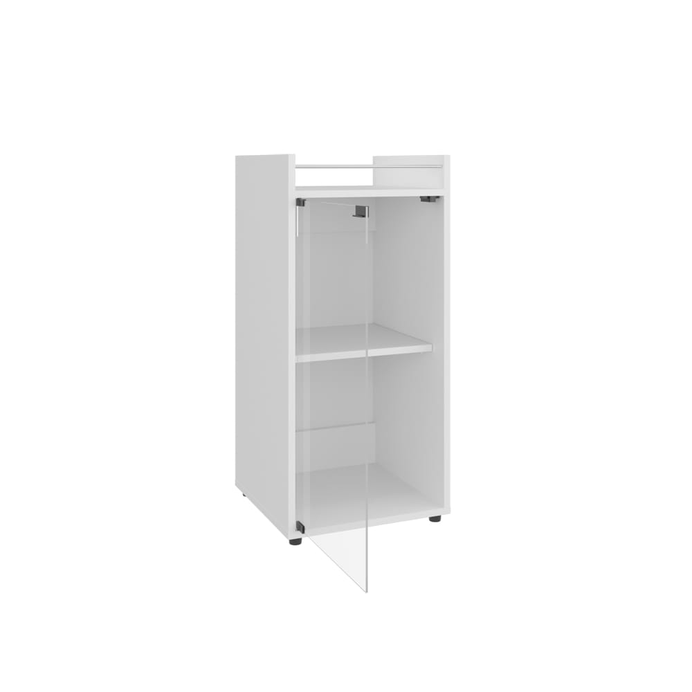 White Minibar Cabinet - 14.8 x 15 x 32 Inches