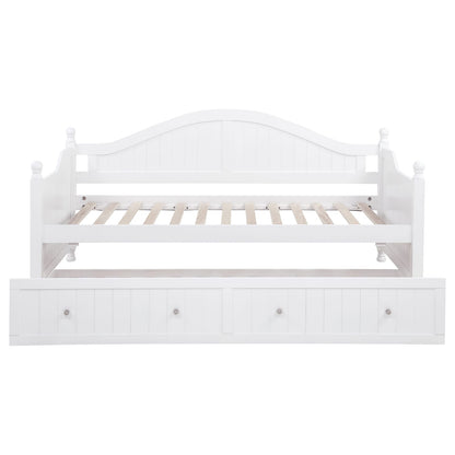 Twin White Daybed with Trundle - Bedroom Furniture for Living Room