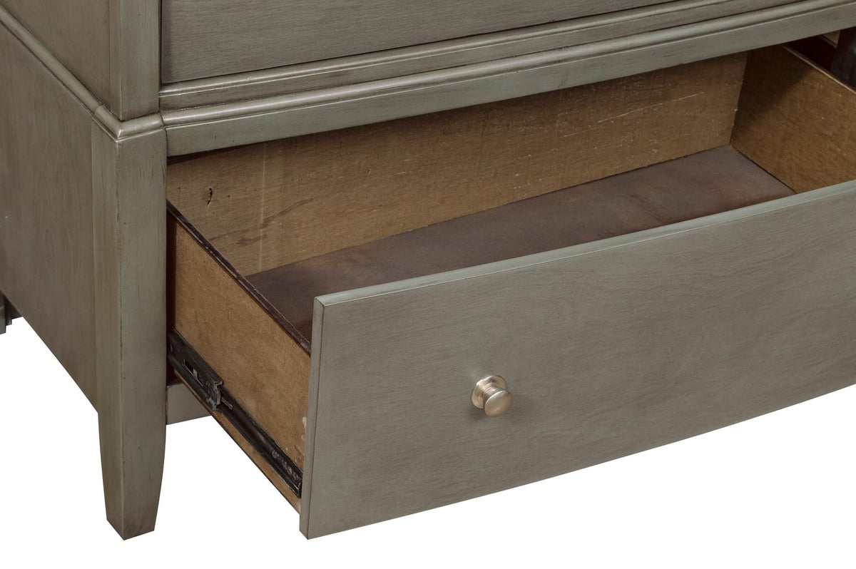 Gray Wood Dresser - 6 Drawer Bedroom Storage