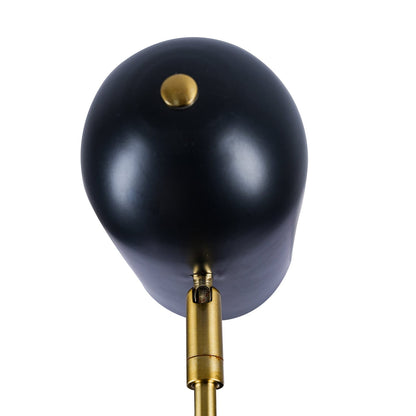 Modern Black Marble Desk Lamp with Dome Shade for Reading Nooks