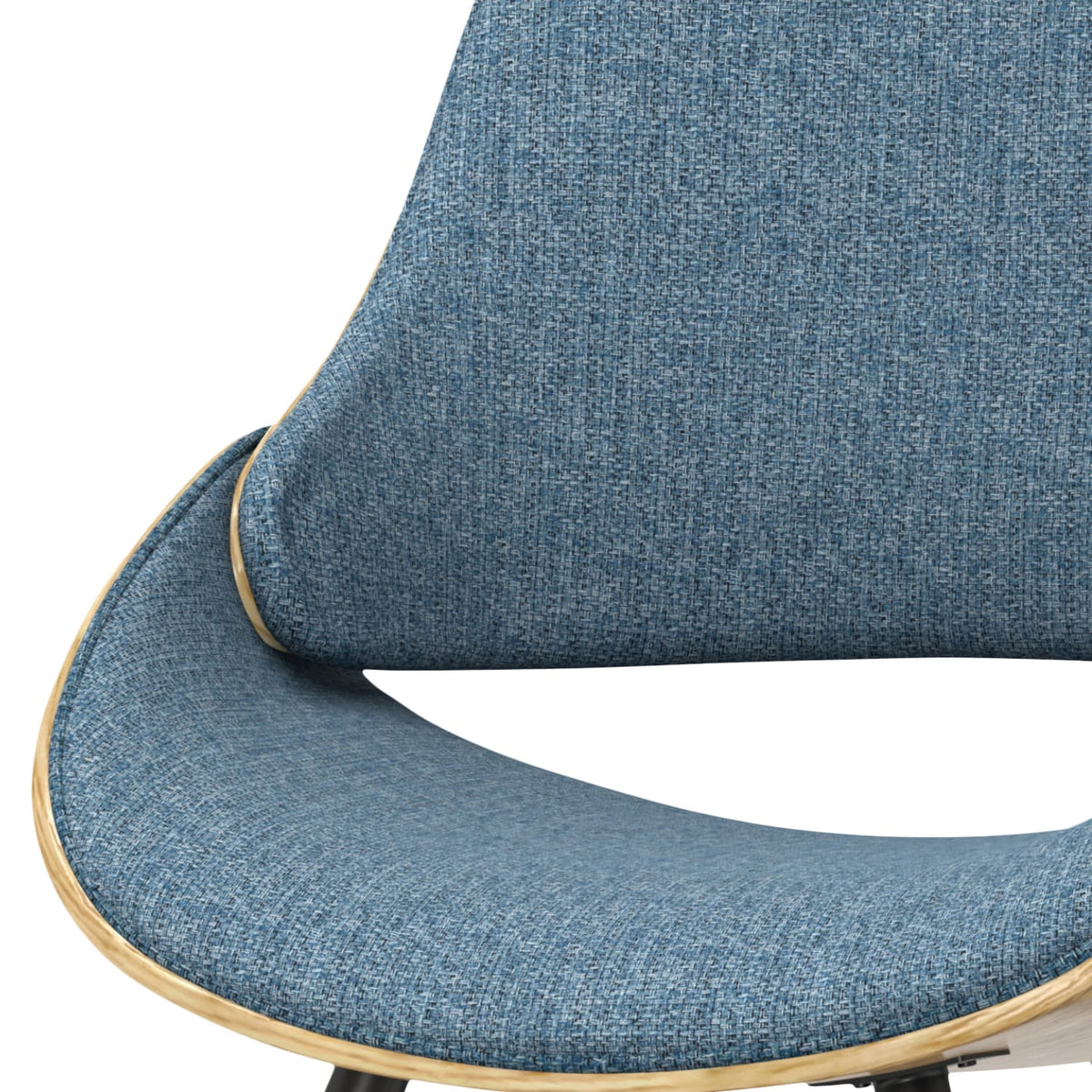 Blue Denim Wood Dining Chair - Mid Century Style