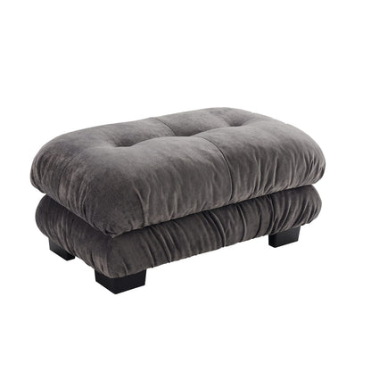 Gray Chenille Ottoman - 27" Storage Accent Chair
