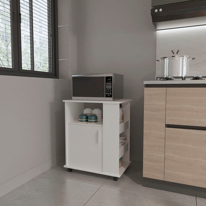 Correy 4-Shelf Microwave Cabinet - White Kitchen Island