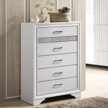 White Wood 6-Drawer Chest - Bedroom Storage