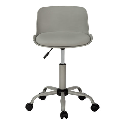 Grey Low-Back Office Chair for Kids - Adjustable Height