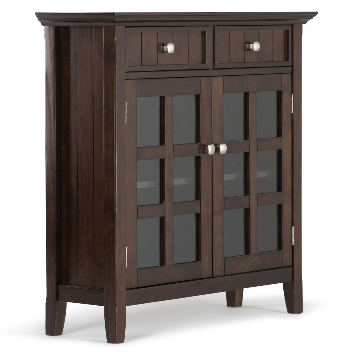 Dark Brown Wood Entryway Storage Cabinet - 36" Wide for Living Room