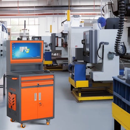 Mobile CNC Tool Cart - Gray ABS+Steel Storage Cabinet