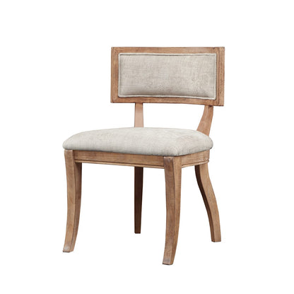 Beige Polyester Dining Chairs Set of 2