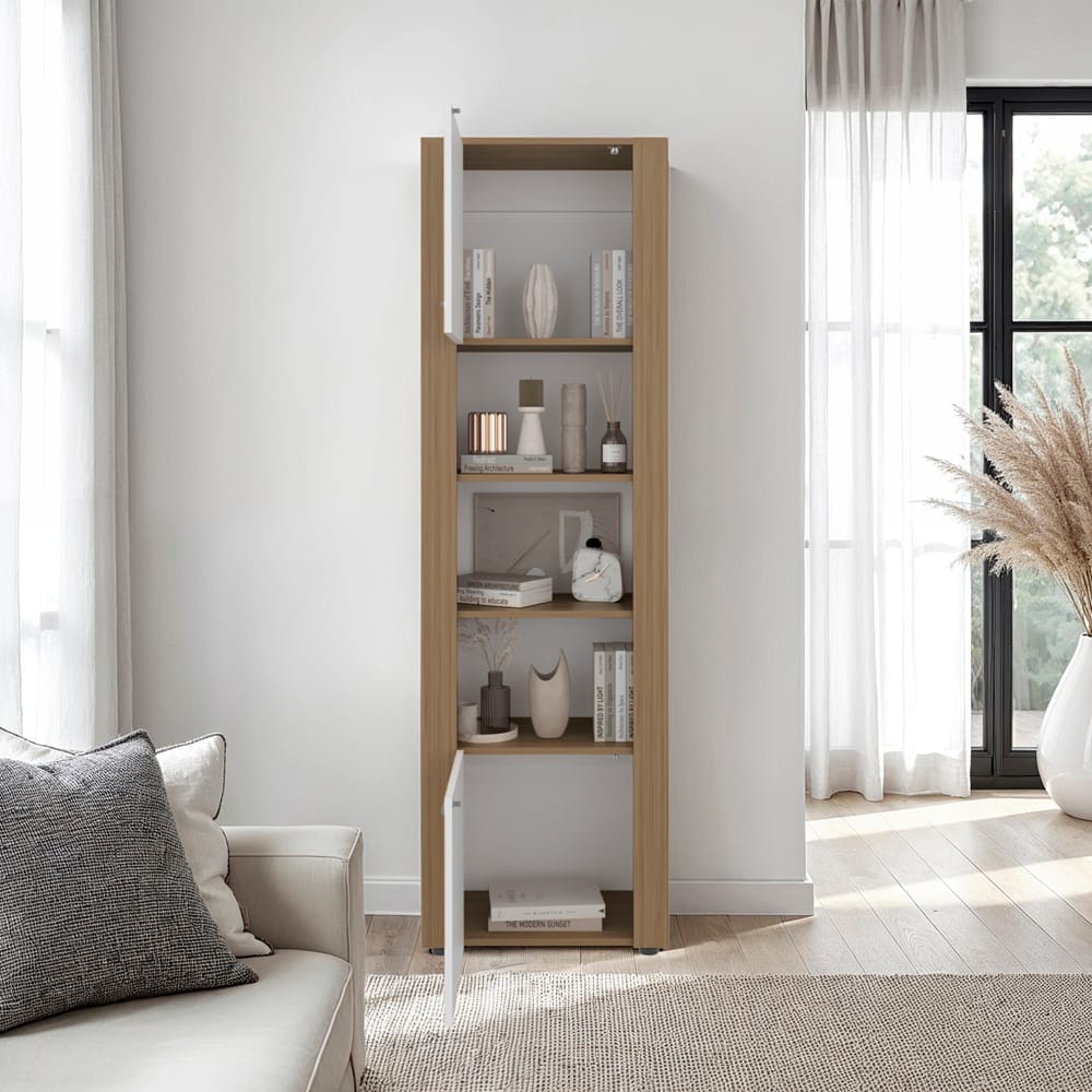 Multi-Color Dupont Bookcase - 5 Shelf Storage Cabinet for Home Office