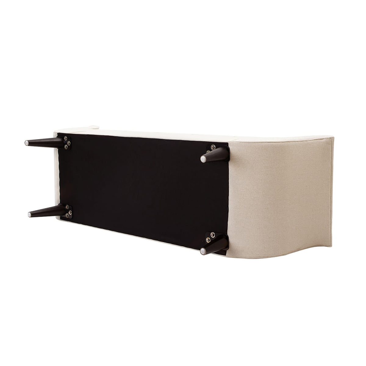 Beige Polyester Entryway Bench - 64.5" Long