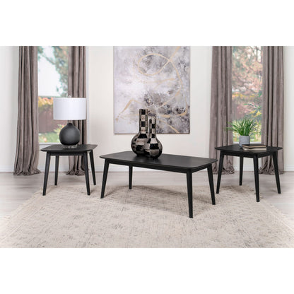 Black Rectangular Coffee Table Set - 3 Piece Dining Table