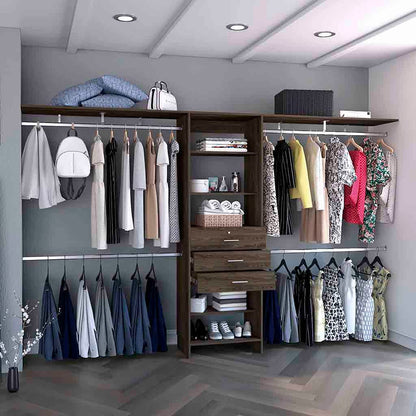 Black & Dark Walnut Bedroom Storage System - Full & Half Size